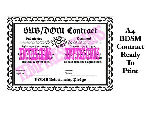 Sample Dominant/submissive Contract (sample one) .